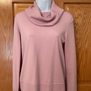 Talbots Merino Wool Cowl Neck Sweater Size SP Light Mauve